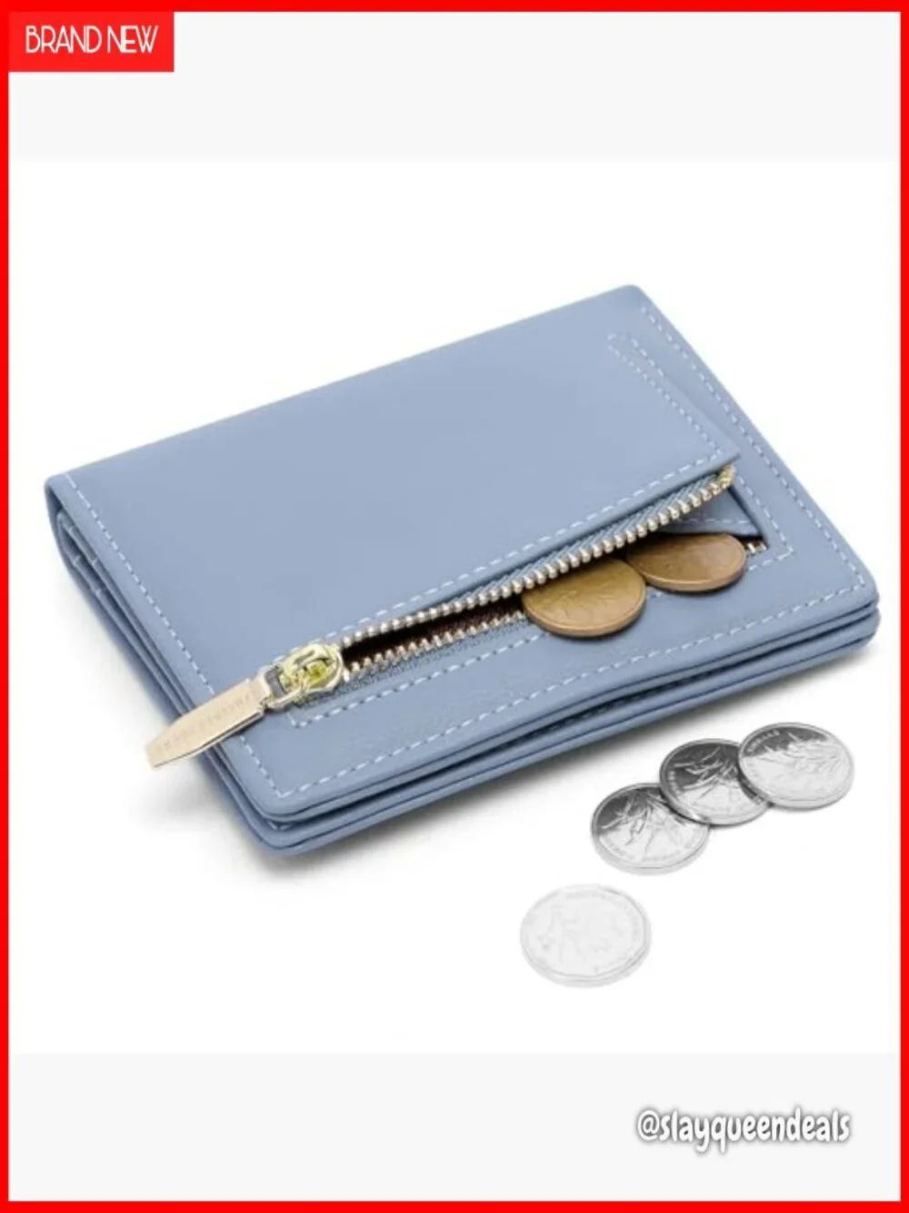 Slim RFID Blocking Bifold Wallet with Bee Charm Compact Card Holder
